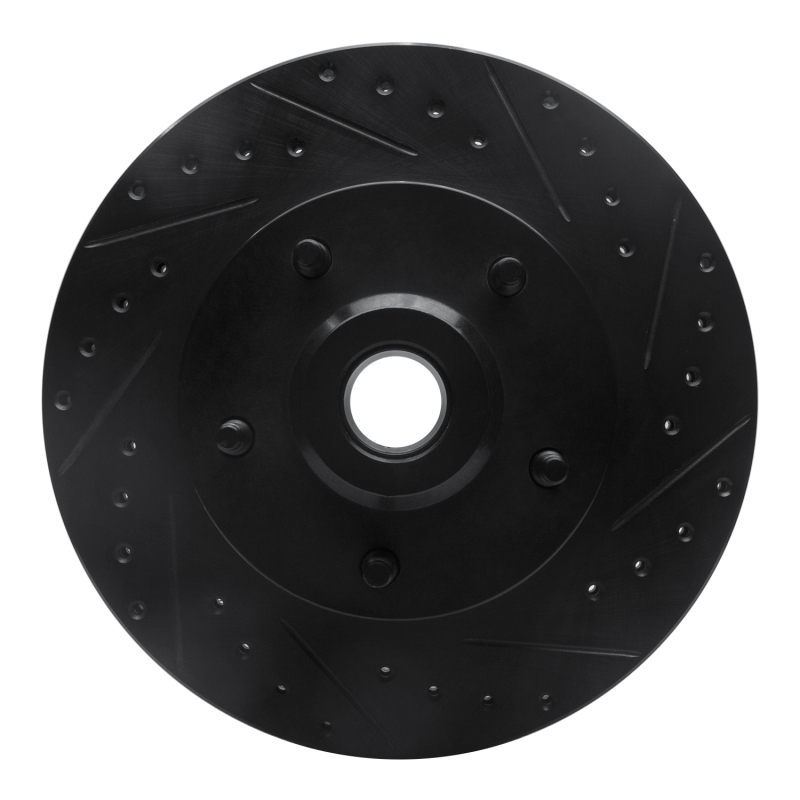 Dodge Ram 1500 Van Brake Rotor (1) - Front Right - R1 Concepts - Drilled & Slotted - Black - 2003